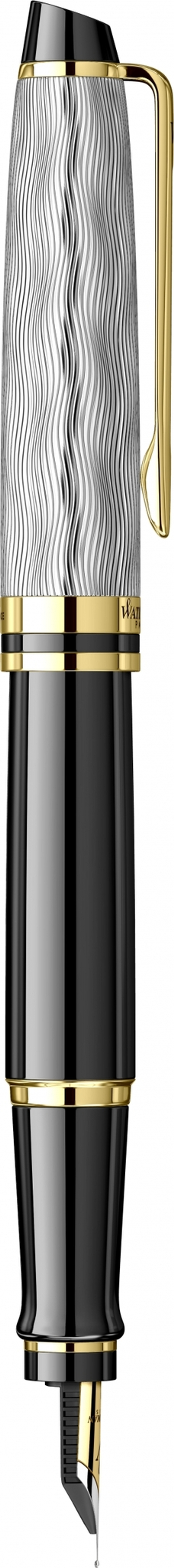 Перьевая ручка Waterman Reflections of Paris Expert DeLuxe Black GT, перо M, чернила: blue в подарочной коробке
