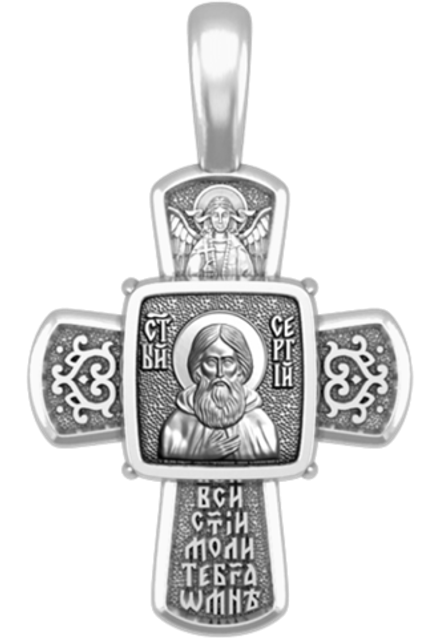 Крест «Распятие.Святой Сергей Радонежский»