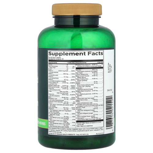 Swanson, Мультивитамины из цельных продуктов, 90 таблеток