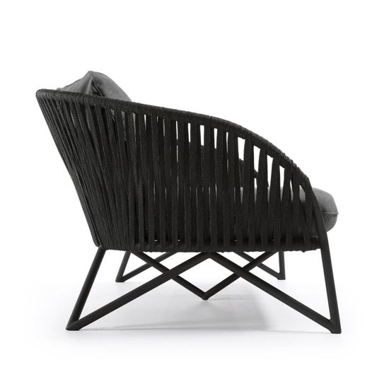 Веревочный 3-х местный диван Branzie 180 см черный Испания La Forma