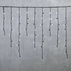 Светодиодная бахрома с колпачком 3,2*0,9 м., 168 белых LED ламп, каучуковый черный провод, LTC (LL168-1-2W)