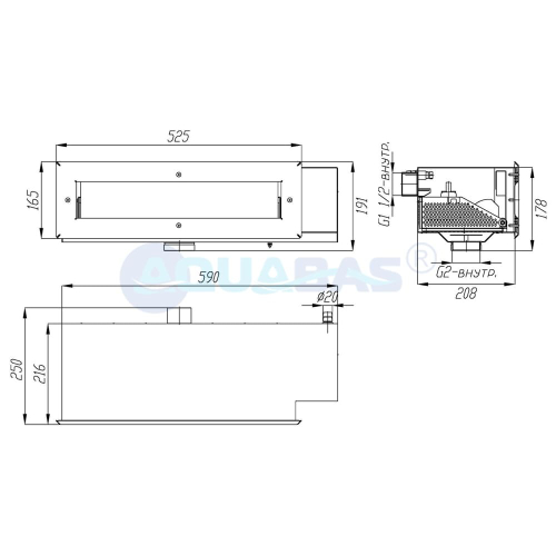 СК.41.0 Скиммер с узкой горловиной с системой электронного контроля уровня воды 2" пленка