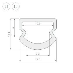 Профиль WPH-LINE-1210R-2000 OPAL (Arlight, Пластик) 023303