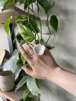 Кольцо Цветок, керамика