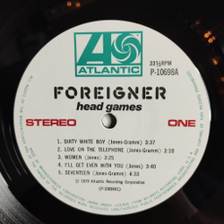 Винтажная виниловая пластинка LP Foreigner Head Games (Japan 1979) (Obi) Dirty White Boy