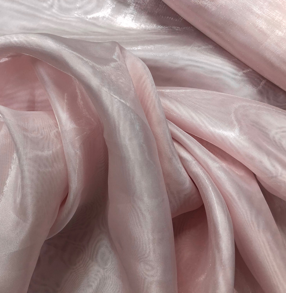 Ткань однотонная Полуорганза розовая с утяжелителем, арт. 327479