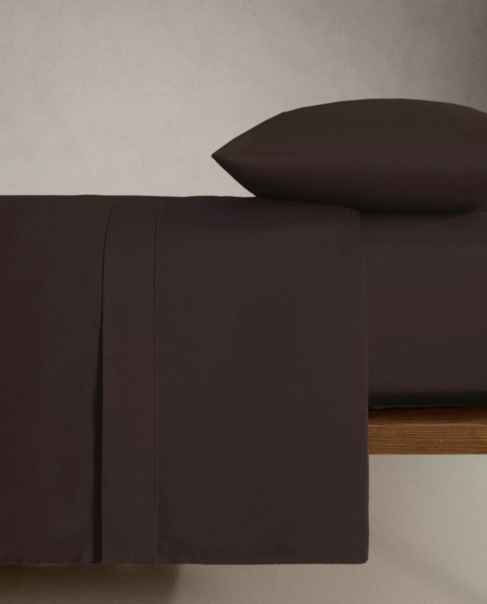 ZARA HOME (300 НИТЕЙ) ПОДОДЕЯЛЬНИК ИЗ САТИНА, КОРИЧНЕВЫЙ