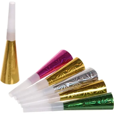 Дудка праздничная «Голограмма»2шт, цвет микс