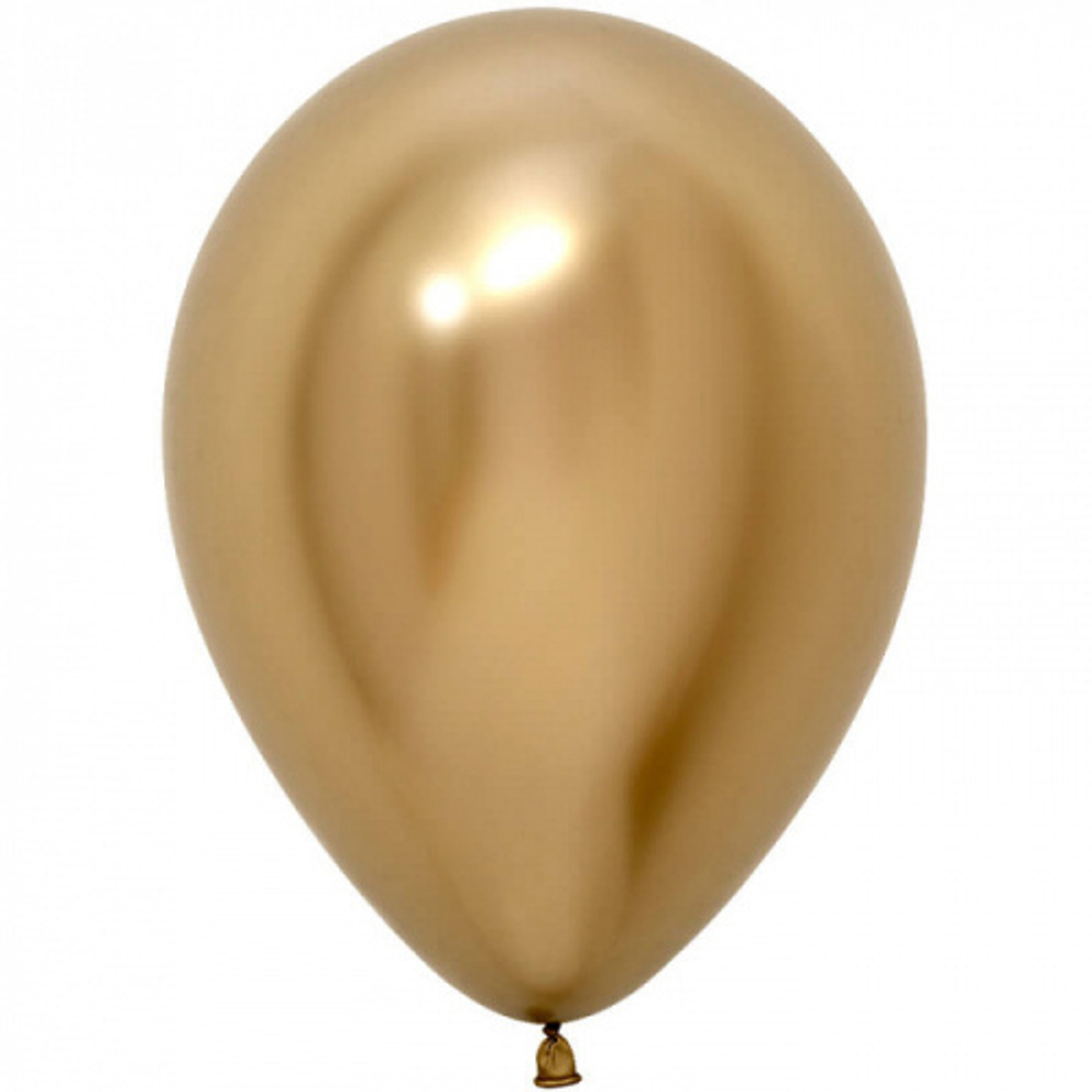 Шар (5''/13 см) Reflex, Зеркальный блеск, Золото (970), хром, 50 шт.