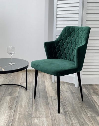 Стул HERMAN ЗЕЛЕНЫЙ #19, велюр / черный каркас М-City