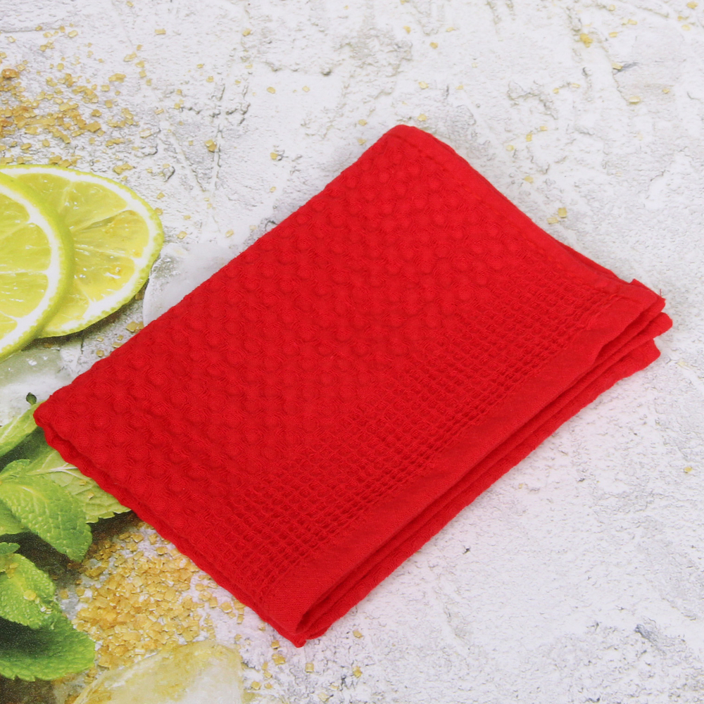 Полотенце вафельное 38*60см «Waffle» плотность 270гр/м, цвет красный 02050