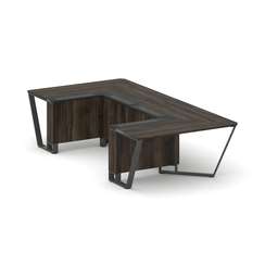 Steel Meet Стол переговорный П-образный KM-PR.B.SP-07P Дуб Мали/Графит Глянец/Металл Антрацит 1600*3