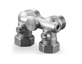 Угловой узел нижнего подключения радиатора Usystems Smart Radi G 3/4* НР Евроконус х G 3/4* НГ