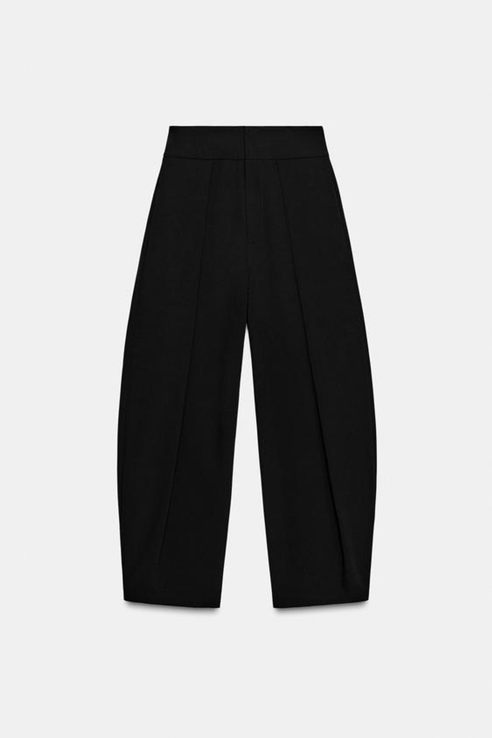 ZARA БРЮКИ BALLOON С ЗАЩИПАМИ, ЧЕРНЫЙ