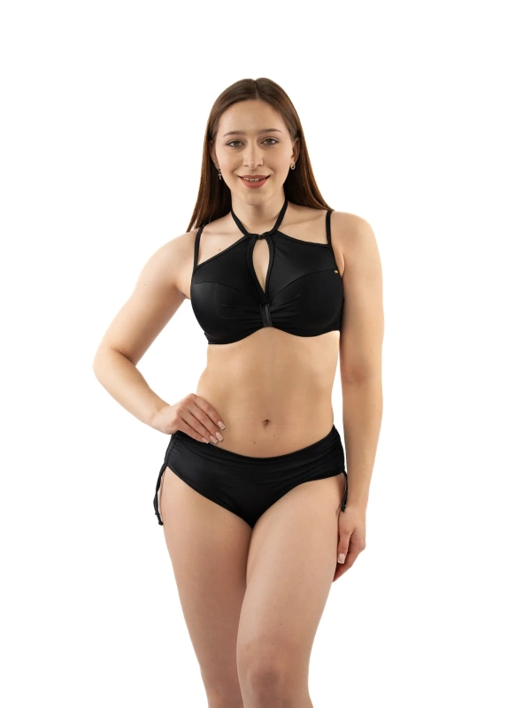 Купальный топ Zebra полупоролоновая чаша на каркасах (черный)