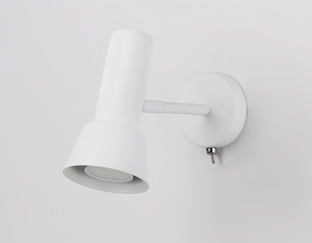 Светильник настенный с выключателем TA13128 WH белый GU10 max 12W D85*L150*H240