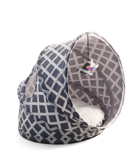 Лежанка-туннель для кошек, серая, 430*380*350мм, Triol