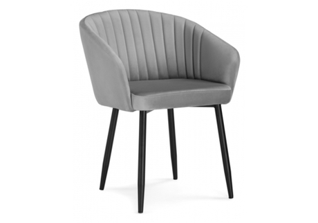 Стул на металлокаркасе Woodville Корсо темно-серое, черное, ножки черные