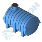 Емкость цилиндрическая горизонтальная с дыхательным клапаном Анион 3200 л. горизонтальная (2400x1350x1720см;синий) - арт.559417