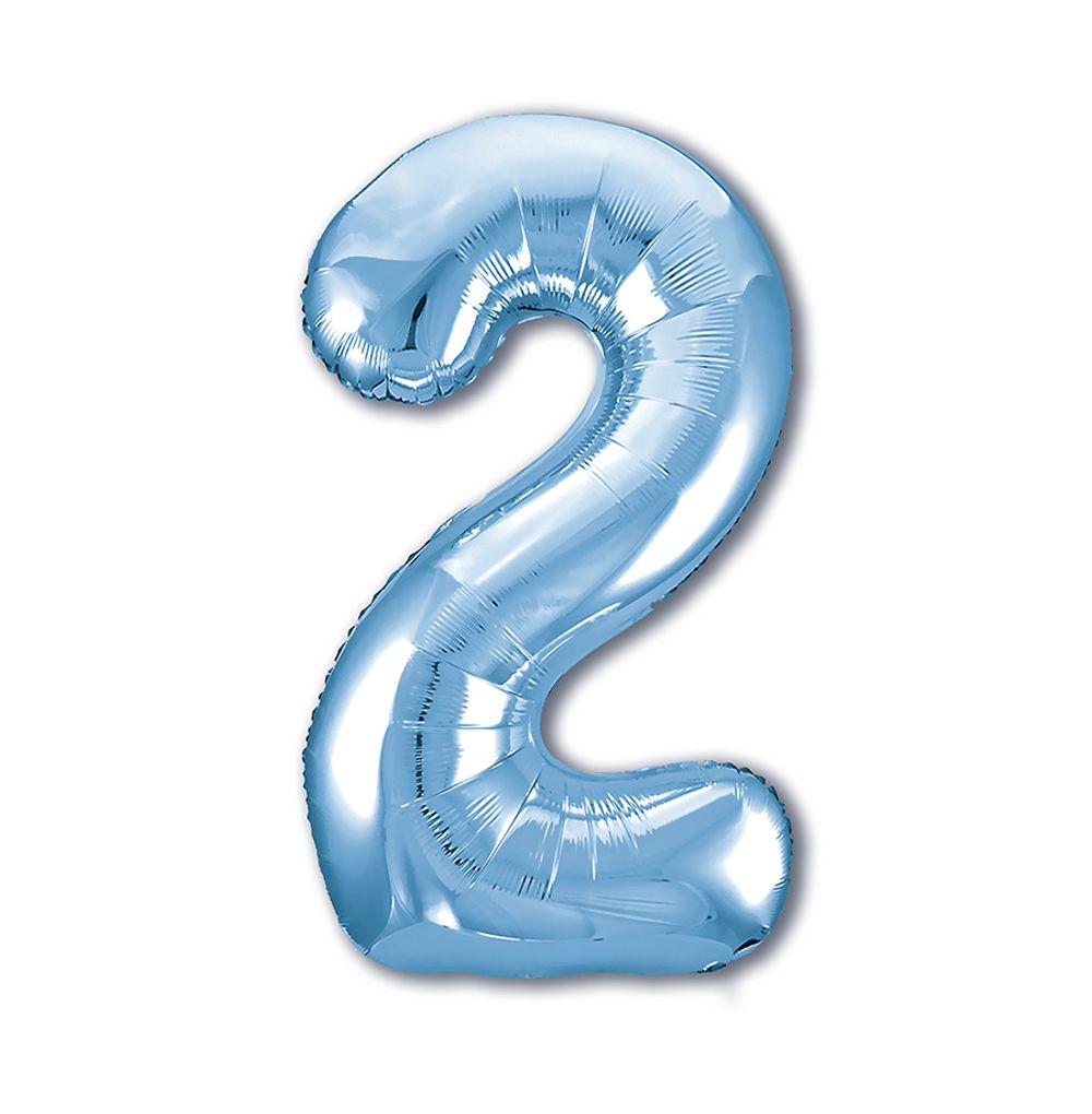 Agura Шар (40''/102 см) Цифра, 2 Slim, Голубой (БГ-60) 