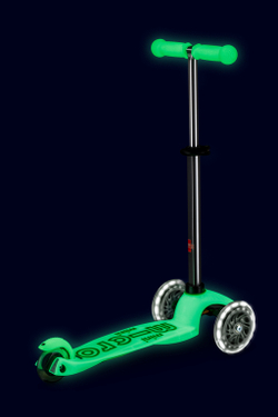 Самокат Mini Micro Deluxe Glow (светящийся) LED ледяной лайм