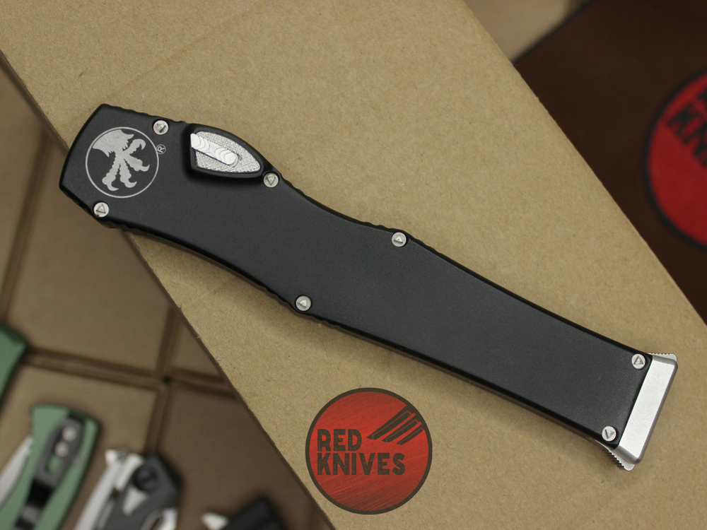 Нож Microtech Halo 6 W/E - черная рукоять , клинок сатин