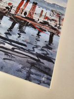 Картина авторская акварельная в паспарту 30х40 см на стену для интерьера "На грани в Венеции"