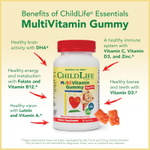 ChildLife Essentials, Мультивитаминные жевательные мармеладки, без сахара, натуральная клубника и лимон, 90 жевательных таблеток