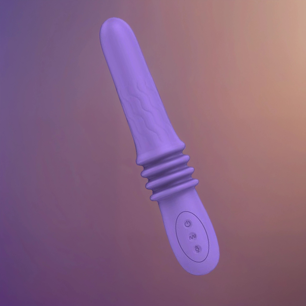 Фиолетовый вибратор Susie с возвратно-поступательными движениями - 25,2 см.