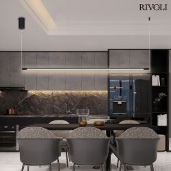 Светильник подвесной (подвес) Rivoli Grace 6186-701 LED 23Вт 3000К чёрный светодиодный | Rivoli