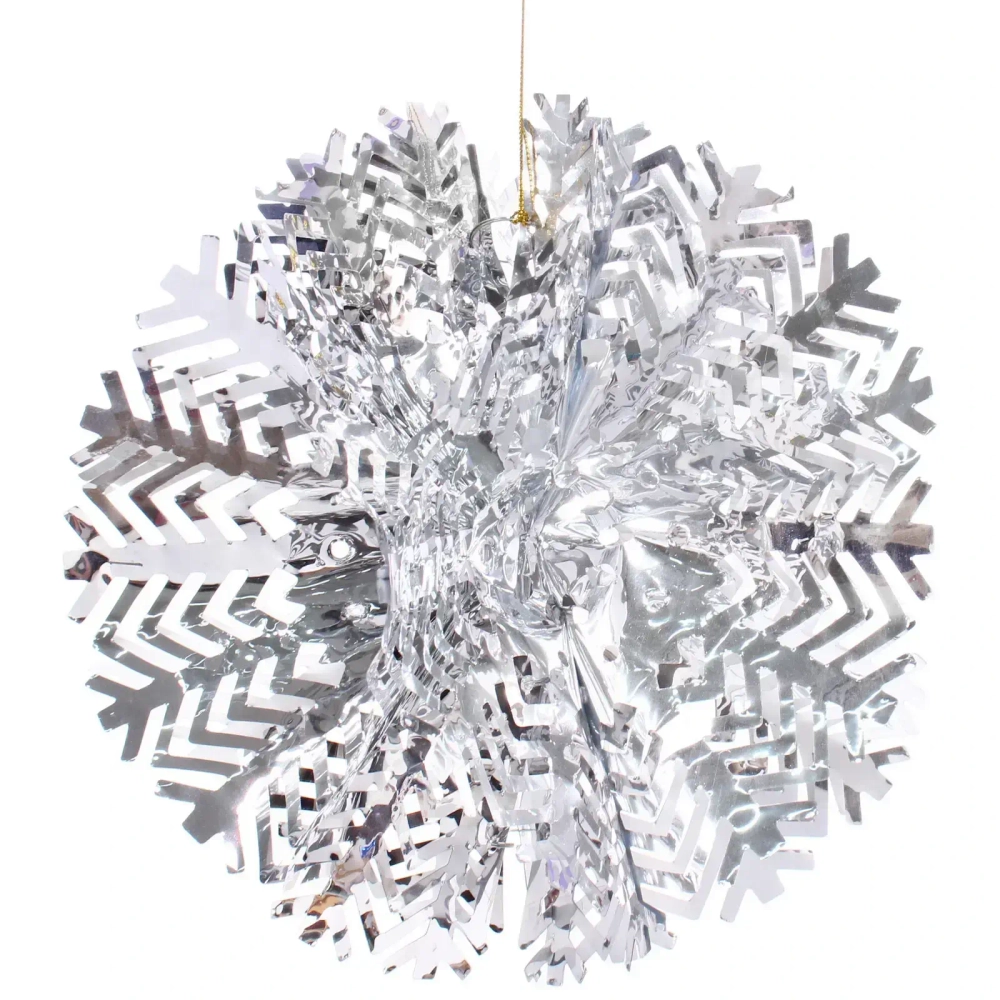 Украшение фольгированное «Снежный шар» d-30 см, Серебро