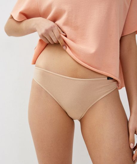 Женские трусы (2 шт.) слипы спорт Atlantic, хлопок, Basic 2BLP-580 бежевые