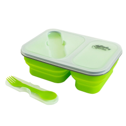 Tramp Контейнер силиконовый 2 отсека с ловилкой, TRC-090, оранжевый