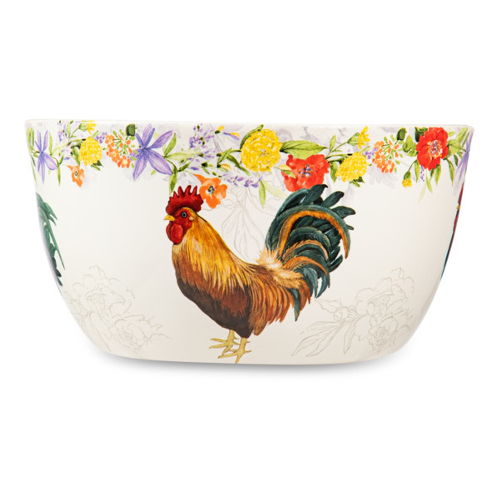 Салатник глубокий 28см Certified Int. Петушки на лугу