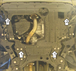 Защита картера Двигателя, КПП. 5 мм, Алюминий. для Toyota RAV 4 2010-2013 MOTODOR.32517
