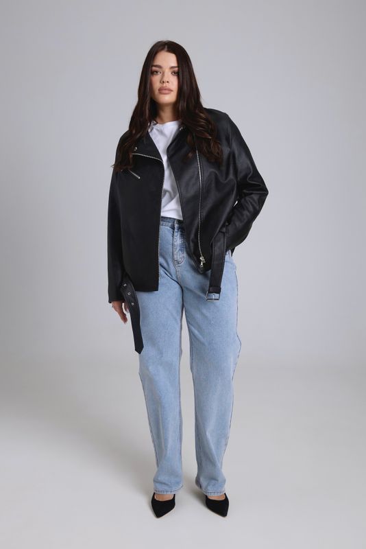 Куртка-косуха из экокожи, черный