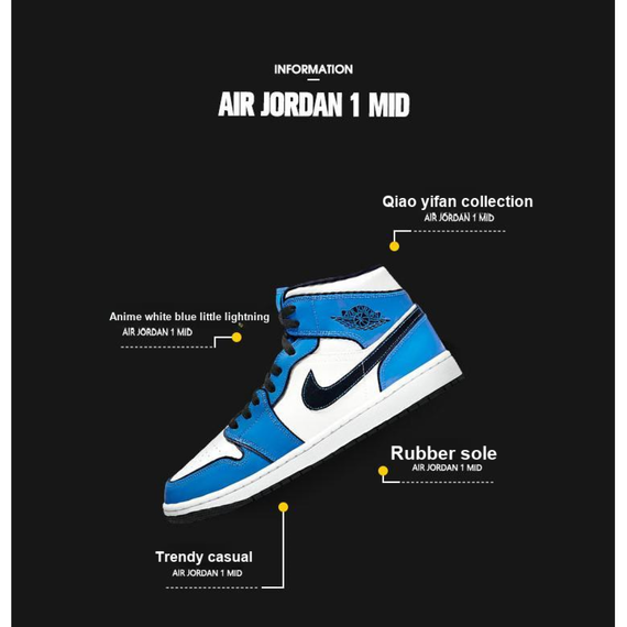 Иордания Air Jordan 1 Детские баскетбольные кроссовки МИД Топ Юнисекс