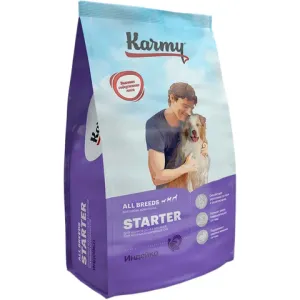 Сухой корм Karmy Starter All Breeds для щенков всех пород с момента отъема до 4-х месяцев, беременных и кормящик сук, с индейкой