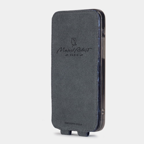 Special order: Чехол для iPhone 12/12Pro из кожи аллигатора, синего цвета