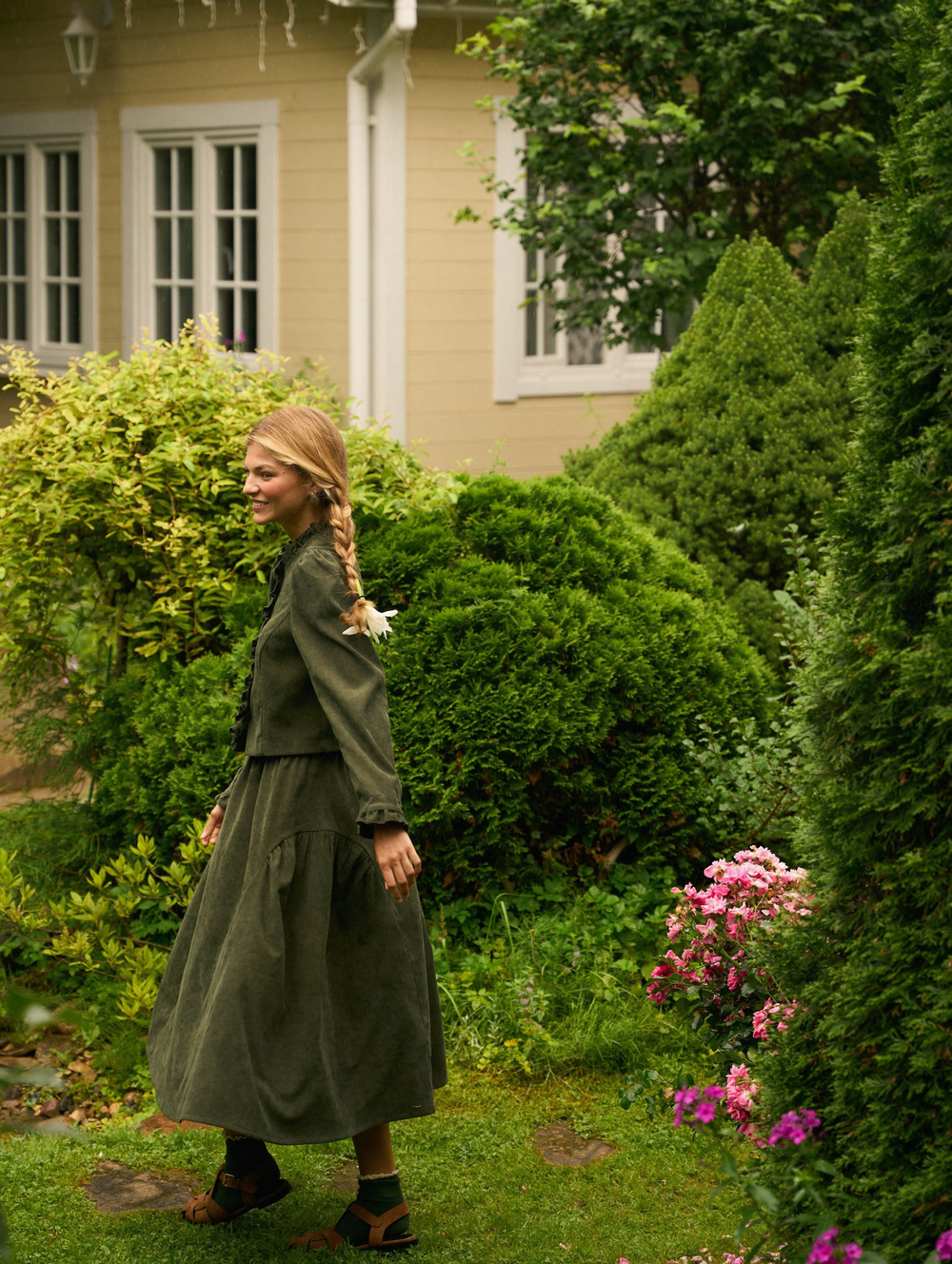 Юбка бохо вельветовая миди