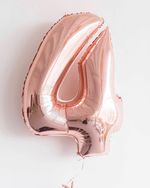 FM Шар 40" / 102 см "Цифра 4" Розовое золото (БГ-60)