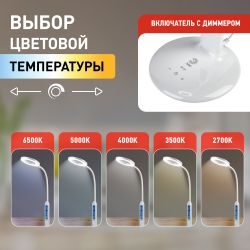 Настольный светильник ЭРА NLED-476-10W-W светодиодный белый | Светодиодные настольные лампы