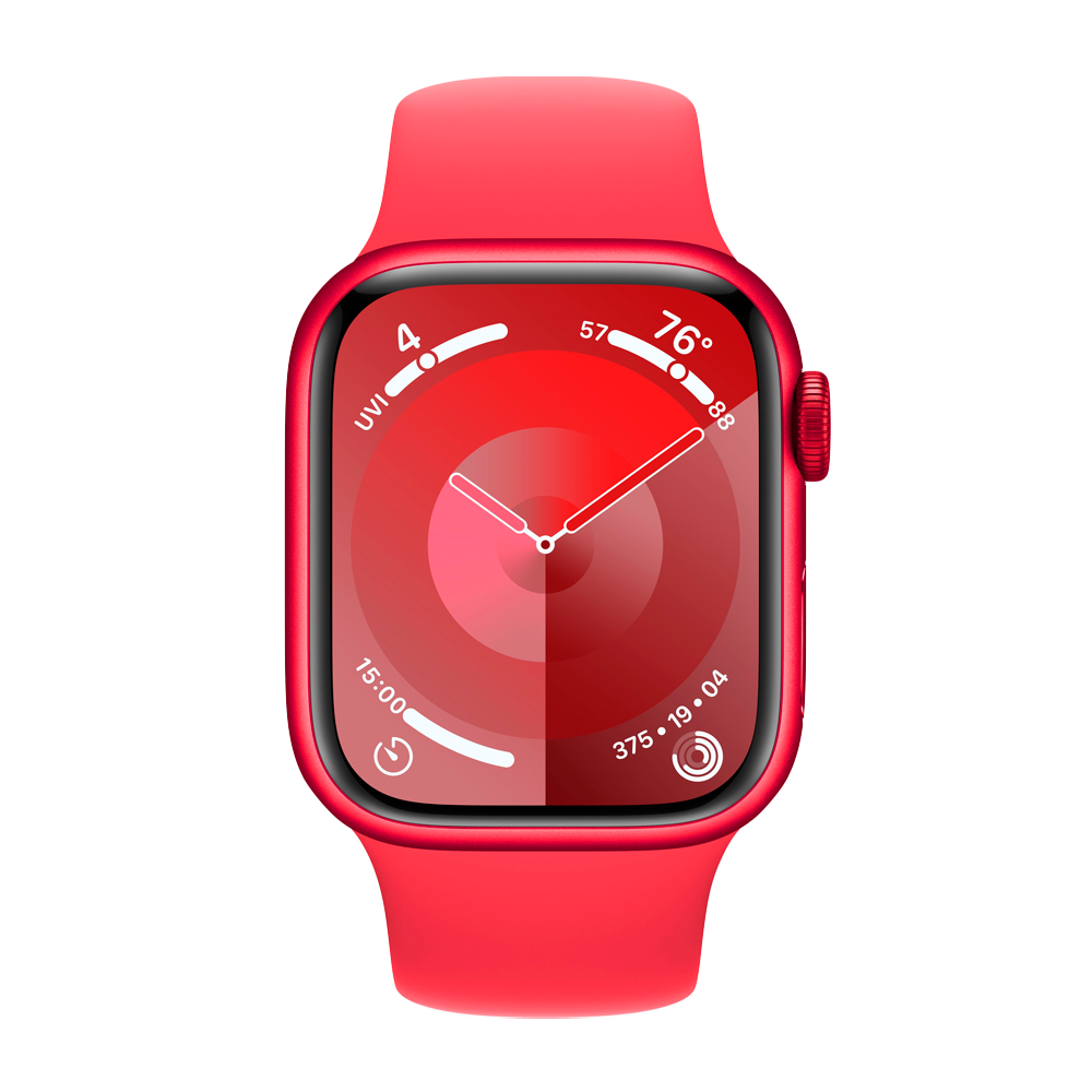 Умные часы Apple Watch Series 9 GPS, 41mm, Aluminium Case with Sport Band S/M, Red (Красный)
