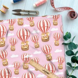 Ткань Ниагара Софт воздушные шары на розовом