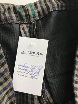 Брюки в стильную клетку, визуально 46/48 размер