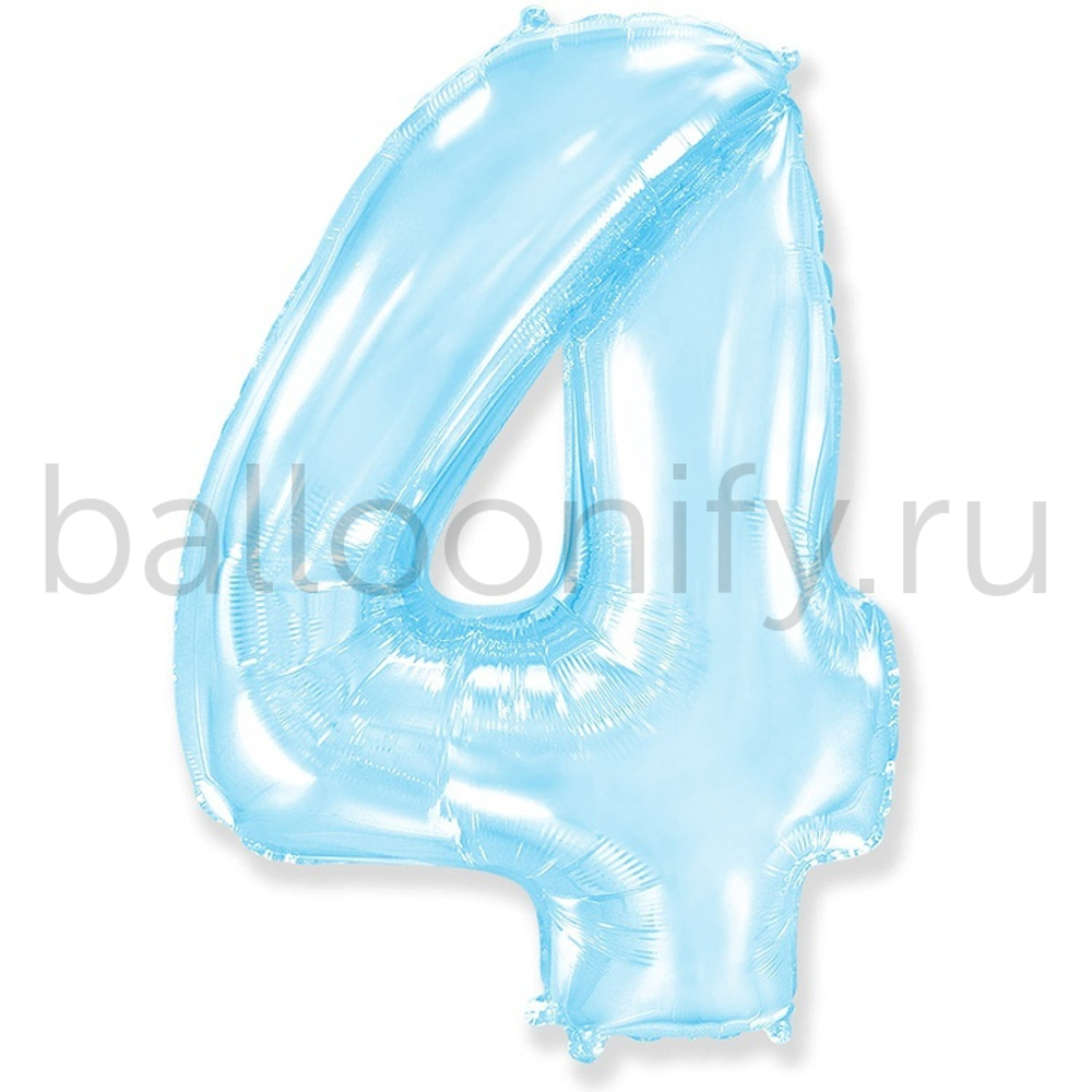 Шар ЦИФРА 4 Pastel Blue 40" 102 см