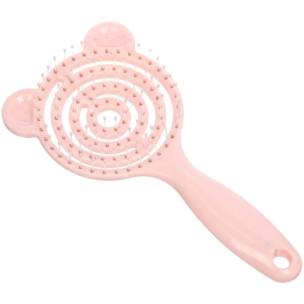 Расческа массажная продувная с ушками «Ушастик», цвет персиковый, 9*20см (Ultramarine блистер)
