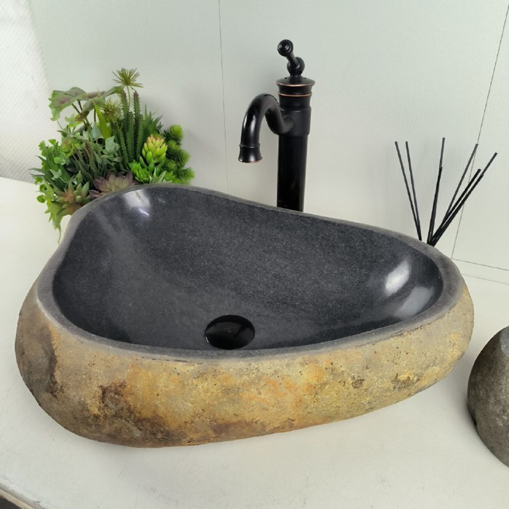 Раковина из речного камня RS-62080 (57*42*15)