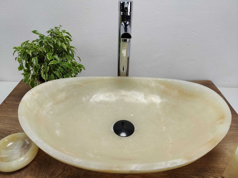 Раковина из оникса Oval Yellow OO-61099 (55*38*15)