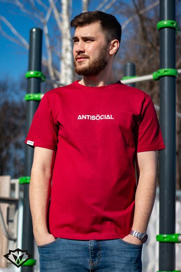 Футболка Antisocial Cross (бордовый)